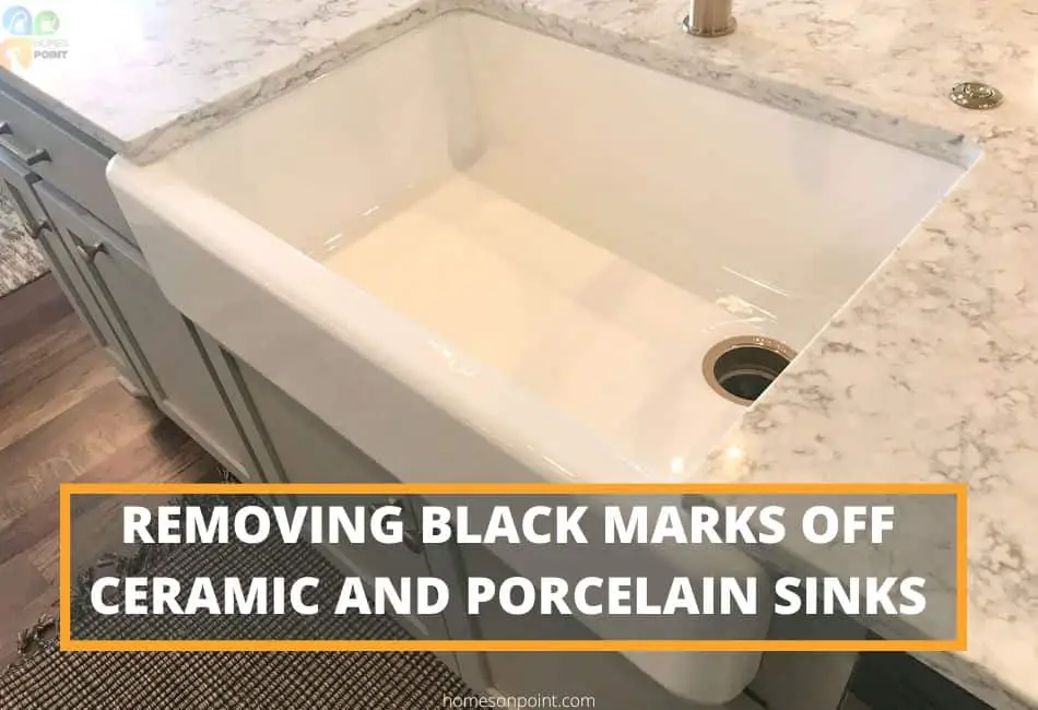 Removing black marks ceramic porcelain sink