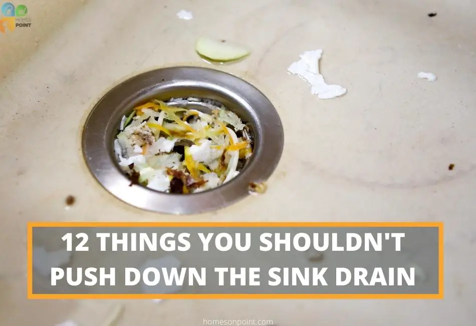 Peeled vegetables in sink drain