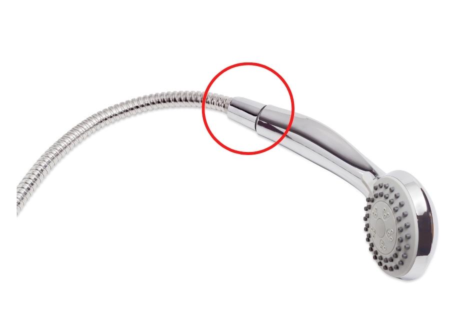 Shower head and hose connection