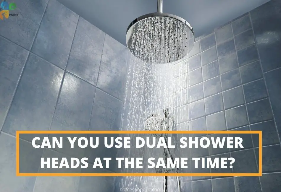 water coming from dual shower heads