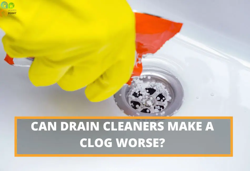 Pouring drain cleaner granules in sink