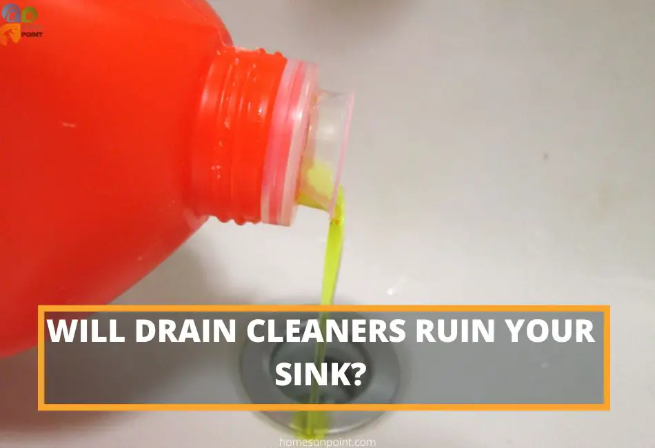 Pouring drain cleaner into the sink drain