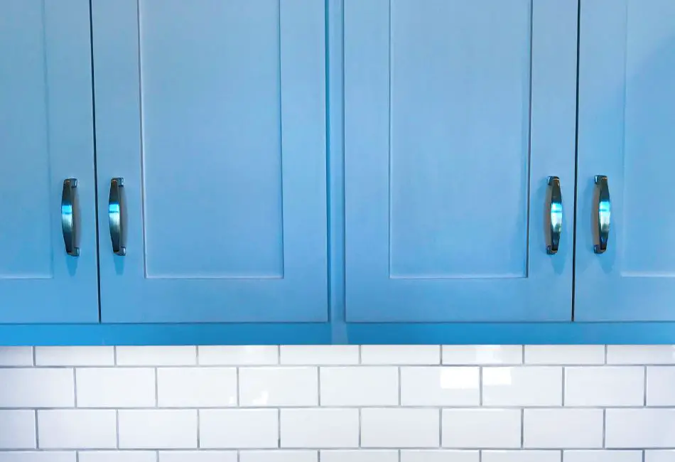 light blue cabinet