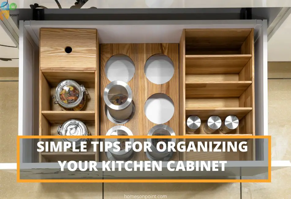 opened cabinet storage and organization
