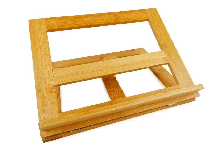 Wooden kitchen cookbook holder